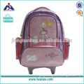 2014 new style cute wheeled cartoon trolley school bags and backpacks with wheeled